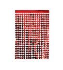 PÜSKÜLLÜ PERDE KIRMIZI KALP MODELİ 91CM X 240CM