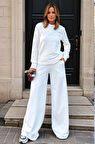 Kadın Uzun Kollu Sweatshirt , Bol Paça Beli Lastikli Cepli Pantolon - Alt & Üst Takım 3485500