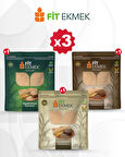 fit Kepekli Lavaş Ekmeği 300gr, Keten Tohumlu Lavaş Ekmeği 300gr ve Chia Lavaş Ekmeği 300gr