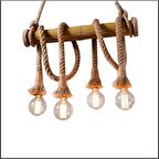 Ahşap Avize Halatlı Avize Rustik