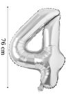 Folyo Balon 4 Rakamı Helyum Balon 76 cm