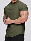 Erkek Spor Tişört Running Sports Gym Reglan Oval Kesim Penye T-shirt OVALT-SHİRT