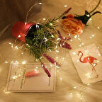 Calais® Peri Led Işık 5 Metre (Sarı) Pilli Aydınlatma Şerit Saçak Spot Süsleme