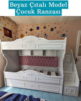 Çocuk Ranzası (Beyaz - Çıtalı Model) 
