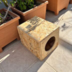 Reyo Kedi Evi Dış Ortam Uygun Ahşap Kedi Evi 34x27x24 cm - CAT01