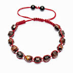 Makrome Örgülü Faset Kesim Kaplangözü Doğaltaş Kadın Bileklik