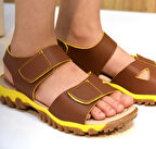 Prego (Arzen) Ortapedi Termo Kaymaz Taban Cırtlı Erkek Çocuk Sandalet KAHVE