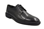 Prego (Stilloni) Hakiki Deri Bağcıklı Poli Hafif Taban Günlük Erkek Ayakkabı SİYAH