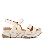 Muya Olimba 34201 Poli Hafif Taban Cırtlı Masajlı Günlük Kadın Sandalet BEJ