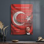 Decovetro Bayraklı Gençliğe Hitabe Cam Tablo