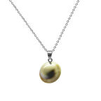 Kararmaz Metal Zincirli Deniz Kabuğu Tasarım Yılancık Doğaltaş Kadın Kolye