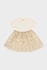 DeFacto Kız Bebek Kısa Kollu Fitilli Kaşkorse Kalp Desenli Tütü Etekli Elbise E5488A525SMWT47