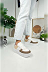 Günlük Kadın Sneaker Bağcıklı Hafif Kalın Yüksek Tabanlı Yürüyüş Nefes Alabilen Spor Ayakkabı 451