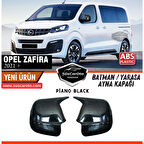 Opel Zafira 2021 Sonrası Uyumlu Batman Yarasa Ayna Kapağı Piano Black ABS Plastik Sağ Sol Takım