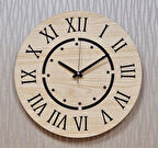 Dekoratif Modern Ahşap Duvar Saati ( Sessiz Akar Saat )