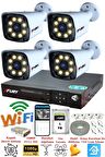 FURY 4 Kameralı 5mp Lensli 1080p 2mp Color Görüntü 8 Warm Led Gece Görüşlü FullHd Güvenlik Kamera Sistemi 1TB