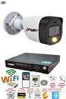 FURY 1 Kameralı 1080P 2Mp Görüntü Gece Renkli Full Hd Ultra Led Gece Renkli Güvenlik Kamerası Seti 320GB