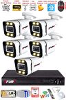FURY 5 Kameralı 1080P Görüntü Gece Renkli Full Hd 4 x Ultra Led Gece Renkli Güvenlik Kamerası Seti 1TB