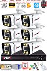 FURY 6 Kameralı 1080P Görüntü Gece Renkli Full Hd 4 x Ultra Led Gece Renkli Güvenlik Kamerası Seti 320GB