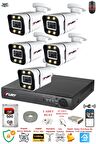 FURY 5 Kameralı Full Hd Gece Renkli - Su Geçirmez Ultra Led Güvenlik Kamerası Seti 500GB