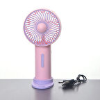 Pembe Taşınabilir Şarjlı Mini El Vantilatörü Fan Küçük