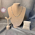 Uretti - Tuğba 9352 - El Yapımı Renkli Mineli Göz Takı Seti