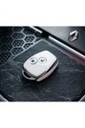 Renault Clio 3 Kangoo Symbol Dacia Duster 2 Uyumlu Beyaz Gümüş Nano Anahtar Kılıfı 2 Buton
