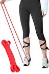 Fitness Resistance Powerband 13 Mm Kırmızı Güç Bandı Orta Direnç Lastiği Pilates Latex Aerobik Squat