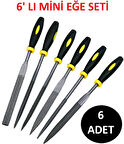 Mini Eğe Seti Çelik Törpü Takımı 6 Parça Ahşap Set Üçgen Kare Düz Yuvarlak Çok Amaçlı Hobi Set