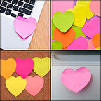 Kalp Şekilli posit yapışkanlı not kağıdı pos it (76x76mm)- 5 Renkli