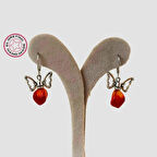 Uretti - Atiye 1857 - El Yapımı Nar Tanesi Murano Cam Küpe - Kırmızı