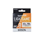 Gosen Answer Light Game PEx8 Örgü LRF İpi Coctail Yellow-150 MT-PE 0.5