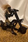 Ahşap Primitif Yamyam Yerli Aborjin İnka Motorlu Harley El İşi Hand Made