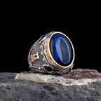 Senin Silver – Şah Duruşu 925 | Oval Taşlı Maskülen Yüzük