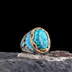 Senin Silver – Efsar 925 | Firuze Taşlı El İşçiliği Gümüş Erkek Yüzük