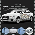Audi A3 Oto Araç Kapı Koruma Fitili 5metre Parlak Gri Renk