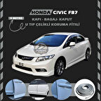 Honda Civic FB7 Oto Araç Kapı Koruma Fitili 5metre Parlak Gri Renk