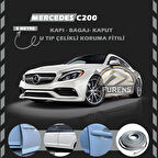 Mercedes C200 Oto Araç Kapı Koruma Fitili 5metre Parlak Gri Renk