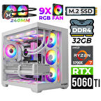 Xaser Nova X70 Ryzen 7 5700X 32GB Ram 2TB M.2 NVMe SSD 16GB RTX5060 Ti Sıvı Soğutmalı Oyuncu Tavsiye sistem