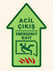 Fosforlu Yer Etıketı Çıkış Exıt Yön Levhası F-42
