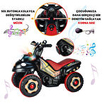 Uj Toys Müzikli ve Led Işıklı Akülü Atv 6V Karınca-Siyah