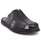 Hammer Jack 578165 Mildura Siyah Ortopedik Burun Kapalı  Erkek Deri Terlik