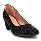 Dagoster DZA07-7268670 Siyah Süet Klasik Topuklu Kadın Ayakkabı