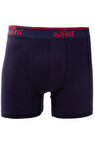 Ören Stil 44-8032 Lacivert 3'lü Paket Erkek Pamuklu Likralı Boxer