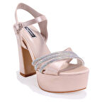 Dagoster DZA07-337351 Ten Saten Platform Topuklu  Kadın Ayakkabı