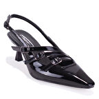 Dagoster DZA07-725491 Siyah Rugan Klasik Topuklu Kadın Ayakkabı