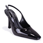 Dagoster DZA07-11363030 Siyah Rugan Klasik Topuklu Kadın Ayakkabı