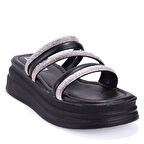 Dagoster DZA07-1241305 Siyah Taşlı Spor Kadın Terlik