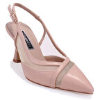 Dagoster DZA07-7613203 Bej Klasik Topuklu Kadın Ayakkabı