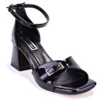 Dagoster DZA07-928225 Siyah Rugan Klasik Topuklu Kadın Ayakkabı